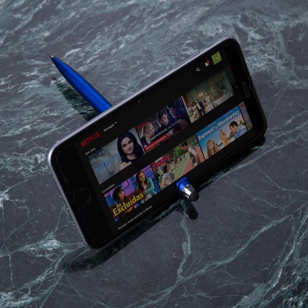 Caneta plástica touch com suporte para celular (mínimo 50 unidades) thumbnail 3